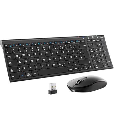 Tastiera E Mouse Wireless Cimetech - Layout Italiano QWERTY, Tastierino Numerico, 1600DPI, Ergonomico - Foto 2