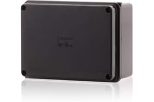 INTRATEC 100% SHOPPING Custodia di montaggio, scatola di derivazione plastica montata a superficie con viti 150x110x70mm, IP65, scatola di distribuzione nera custodia industriale, adatta per uso esterno