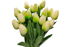 Aisamco 20 Pezzi Tulipani Artificiali Tocco Reale Tulipani Mazzi di Fiori Fiori Tulipani Finti Tulipani in PU Fiori per la casa Centrotavola Centrotavola Decorazioni per Matrimoni