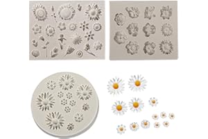 EULAPGOE 3 pezzi fiori stampo in silicone, 3D fiori fondente stampi in silicone, fiori fondente stampi, fiori farfalla foglie libellula silicone fondente stampi per fudge, cioccolato, torta