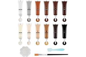 DEWEL Kit Riparazione Parquet, 12 Colori Stucco per Legno, Stucco per Crepe, Buchi, Graffi (15 Pezzi)