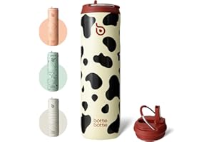 BOTTLEBOTTLE BOTTLE BOTTLE Borraccia termica da 680,4 g, con coperchio e manico con cannuccia, per sport, viaggi, palestra, in acciaio inox, a doppia parete, sottovuoto, in metallo, a prova di perdite, senza BPA,