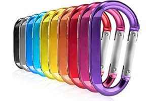Lookka Carabiner clip, Durable D-Ring Keychain Clips camping accessories for Outdoor Home Rv, Camping, Fishing, Hiking, Traveling