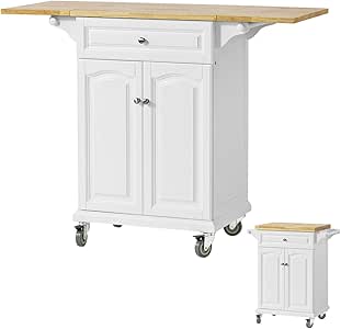 SoBuy FKW36-WN Servierwagen Küchenwagen Küchenregal Rollwagen mit