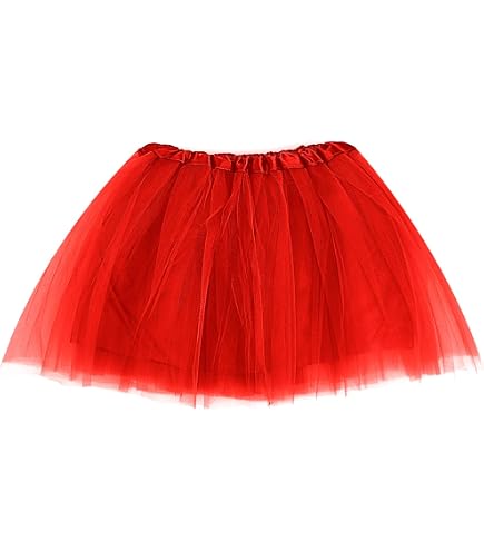 Gonna In Tulle Glitterata Con Stelle – Mini, Vita Elastica, Rossa, Per Carnevale, Halloween, Feste E Ballo