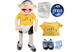 KBIBCK Jeffy Puppet Plush Toy Doll, 60cm Jeffy Hand Puppet, Funny Puppets Toy for Kids Birthday Christmas Halloween Party, Yellow