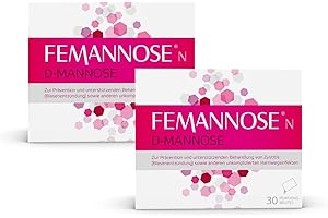 ‎FEMANNOSE FEMANNOSE N | 30 x Trinkgranulat mit 2.000 mg D-Mannose und Preiselbeer-Extrakt für die Blase (2 x 30 Femannose N)