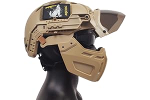 AQ ZXDC Casco Airsoft con maschera tattica e visiera, set di caschi militari spessi 5 mm, per BB Sport CQB CS Game Cosplay