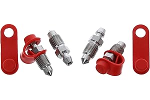 BIGG RED M10 X 1 34mm Stainless Steel Brake Bleed Screws Nipples (4) + Covers