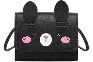 A-QMZL Borsa Bambina Borsa a Tracolla per Ragazze Mini Borsetta Bambina Borse bambine e ragazze Borse a Mano e a Spalla Piccola Ragazza Compleanno Natale Regalo (nero)