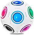 Magic rainbow 3D puzzle ball speed cube ball puzzle game fun decompression magic ball brain teasers fingertip toy suitable for children adolescents and adults Gift (12 holes), 6666