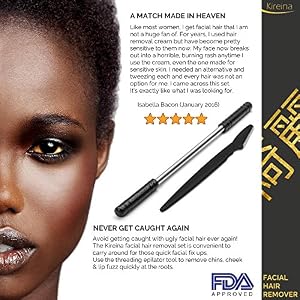 Facial Epilator + FREE Eyebrow Razor Trimmer - Stainless Steel Threading Tool - Facial Hair Remover - Image 6