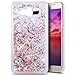 Produktbild FESELE Hardcase Schutzhülle für [Samsung Galaxy J5 2016] Clear Kristall Flüssigkeit Bling Shiny Glitzer Fließen Flüssig Schwimmend Pailletten Rhombus Treibsand Durchsichtige Crystal Glänzend Flüssig Glitzer Liquid Hülle Case Tasche für Samsung Galaxy J5 2016 + Blau Eingabestift Stylus Touch Pen-Pailletten Golden