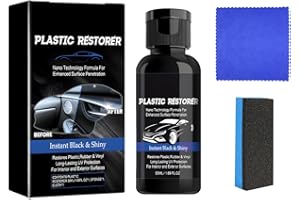 CRAGMUT Back to Black Car Plastic Restorer 50ML Car Interior Plastic Scratch Repair Refreshing Coating Prevents Drying Aging for Cars Suitable for Cars, Trucks, Motorcycles, Etc