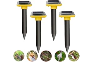 YUCEN Waterproof Sonic Mole Deterrent Devices,Vole Repellent,Mole Repellent,Impact Repellent,Mole Repellente,Ultrasonic Mole Repellent - 4 Pack