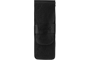 OTTO ANGELINO Londo piórnik z prawdziwej skóry z pokrowcem na ramię, piórnik torba na artykuły piśmiennicze (czarna)