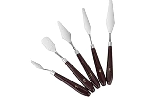 ISIYINER Öl-Malen Spachteln Malmesser Set Edelstahl Ölgemälde Spachtel Palettenmesser Malerei Schaber für Künstler Ölgemälde Ölmalerei 5 Stücke