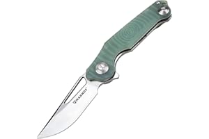 Harnds Time Folding Pocket Knife 14C28N Blade G10 Handle Ceramic Ball Bearing Camping Hunting Survival Tactical Outdoor EDC Tool (Transparenty Cyan)