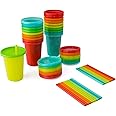 The First Years Take & Toss Toddler Straw Cups - Spill Proof Toddler Sippy Cups with Snap On Lids and Straws - Toddler Feeding Supplies and Birthday Party Supplies - 10 Oz - 20 Count