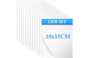 PLAPOT 12 Pcs Láminas Acrílico Transparente Plexiglás,1mm Láminas Plástico Acrílico Transparente,Hojas Acrílico Transparente,Para Reemplazo Vidri,Caligrafía,Pintura y Proyectos Arte Bricolaje