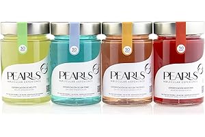 PEARLS MOLECULAR EXPERIENCE Pearls PACK PARTY 4x30 (120 unid) - Esferificaciones Premium listas para degustar. Descubre la Coctelería Molecular. Una explosión de sabor y sensaciones. Productos Gourmet.
