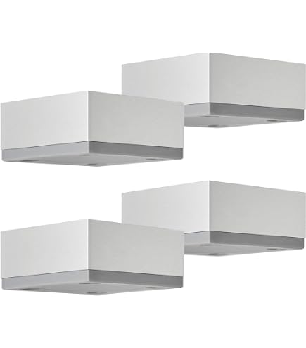 Emuca Set 4 Gambe Per Mobili | Altezza 30mm | Plastica ABS Grigio Metallizzato | Piedini Impilabili - Foto 10