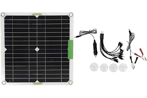 Haofy Semiflexibel 200W 12V Monokristallin Solpanelladdare för Hembåtar Camping, Högeffektiv Bärbar Solpanel för Husbilar Bilar 10 i 1-adapter