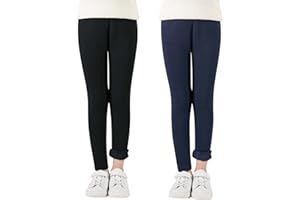 Adorel Leggings Térmicos Mallas Forros Pantalones Largos para Niñas Pack de 2