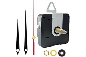 DEEWISH – Mécanisme d'Horloge Quartz Silencieux à Piles, Remplacement pour Horloges Murales, mecanisme horloge murale, Kit de Réparation Idéal pour DIY et Décoration, Aiguilles Noires C