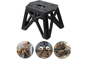 Sbomi Hocker Klappbar für Kinder & Erwachsene,Campinghocker,Tritthocker aus Kunststoff,Faltbar Küchenhocker Klapptritt Bad, Tragbarer Klapphocker für Küche, Bad und Wohnzimmer (23.5 cm hoch-Schwarz)