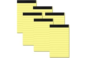 AIDUNMIS A7 Notizblock 6 Stück Notizzettel Klein Gelb A7 Block Mini Notizzettel Nachfülleinlagen 30 Blatt pro Block Mini Notizblöcke Liniert Schreibblock Kleiner A7 Ersatzblöcke für Arbeit Büro Schule