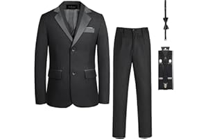LOLANTA Smoking Schwarz Jungen Anzug, Page Boy Anzüge für Hochzeit