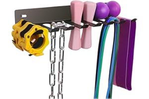 BEENLE-ICEY Dumbbell Storage Rack Wall Mount Garage Storage Holder Heavy-Duty Garden Tool Stand Multi-Purpose Gym Rack Organizer for Workout Bands Jump Ropes Yoga Foam Roller Belts Fitness