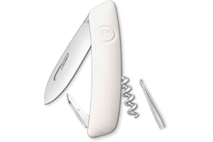 SWIZA Couteau suisse D01, acier 440, verrou de lame, plateaux antidérapants rouges, 6 fonctions