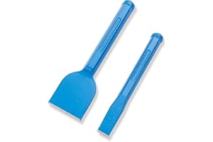 Footprint Bolster and Cold Chisel Set - Essential Heavy Duty Hand Tools for Builders, Bricklayers and DIY. Fully Forged for Superior Strength. Use on Brick, Mortar, Plaster, Floor, Stone.