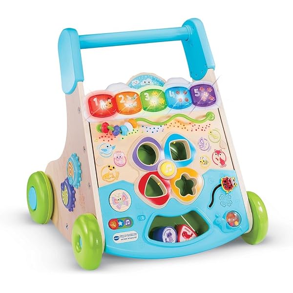 Chariot De Marche Bébé COSTWAY - 4 Blocs + Xylophone + Labyrinthe - Trotteur Montessori 3 Ans