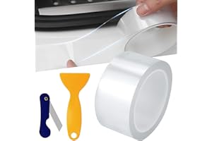 RAINPOP 5CM*10M Lackschutzfolie Auto Transparent, Kantenschutz Folie Selbstklebend Schutzfolie Auto, mit Schaber, Einstiegsleisten Aufkleber Blasenfrei, Universal Lackschutzfolie für Auto Fahrrad Motorrad