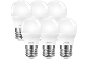 Linkind Bombilla LED E27, Blanco Calido 2700k, 7.5W Equivalente a 60W 806LM, Bombilla G45 Mini Globo con Casquillo Gordo Estándar E27, Bajo No Regulable, Consumo, Lot de 6