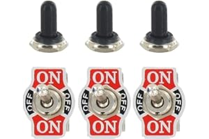 ESUPPORT E Support™ 3 PC coche servicio pesado 20A 125V 15A 250V SPDT 3 Terminal Pin ON / OFF / ON momentáneo interruptor de palanca basculante de metal cubierta de la tapa perilla del interruptor