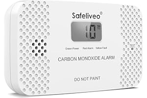 Safeliveo Detector de Monóxido de Carbono con Pantalla LCD,con Batería Reemplazable y botón de Prueba,Certificado EN 50291,Monitor Detector de CO Portátil para Hogar,Viajar y Caravanas -1 Pieza