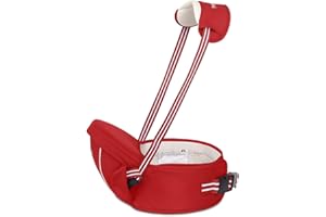 SONARIN Multifonctionnel Hipseat Baby Carrier Porte-bébé,Free Size,Toddler Support de siège de hanche,ceinture de transport avant,4 positions de transport(Rouge)