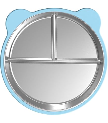 Baby Teller Mit Saugnapf Edelstahl - 3-Fach Teller Mit Saugnäpfen 23,5cm