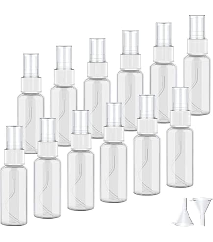 8 Flaconi Spray Da Viaggio 50ml - Con Etichette E Imbuti, Rosa E Trasparenti - Foto 3