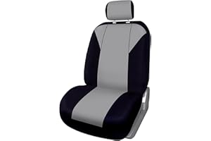 +PWR Car Parts Fundas de Asiento Delantera Universal Torino Gris y Negra. Airbag Compatible. Completo para 1 Asiento. Fabricada en Polyester