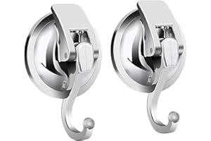 SPTwj 2 Piezas Ganchos Ventosa de Vacio Fuerte Sin Agujeros Ganchos de Succión Plástico Pared Ganchos Colgador Ventosas para Colgar Toallas Cocina Baño Ducha Puerta Ventana