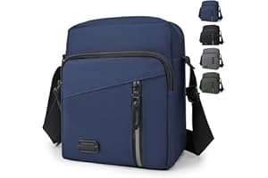 EoVzWXj Mens Shoulder Bag, Waterproof Crossbody Bag, Lightweight Chest Sling Bag, Messenger Bags with Reflective Stripes Side, Casual Handbag with Adjustable Strap, Travel Phone Bag for Daily Use