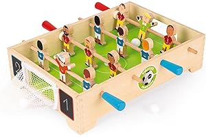 Janod - Mini Babyfoot de Table en Bois Champions - Dès 3 Ans, J02070, Multicolore