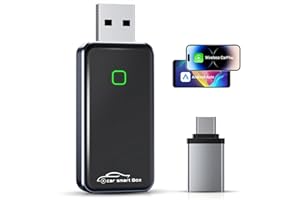 Quilted Northern 2 in 1 Wireless Carplay Adapter Für CarPlay/Android Auto(mit Typ-C Adapter), Plug & Play, konvertiert kabelgebundenen zu Dongle, Unterstützt Bluetooth/WiFi/Siri/Google Assistant