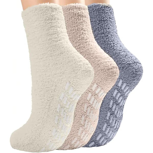 3 Paires De Chaussettes Hiver Antidérapantes Pour Femme - Chaudes Et Moelleuses - Cadeau Noël Idéal