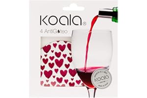 Koala Spain Láminas Antigoteo Vertedores Vino, Estampado Corazones, 76 mm